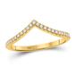 10k Yellow Gold Round Diamond Chevron Stackable Band Ring 1/5 Cttw