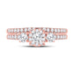 14k Rose Gold Round Diamond Solitaire Bridal Wedding Ring Set 7/8 Cttw