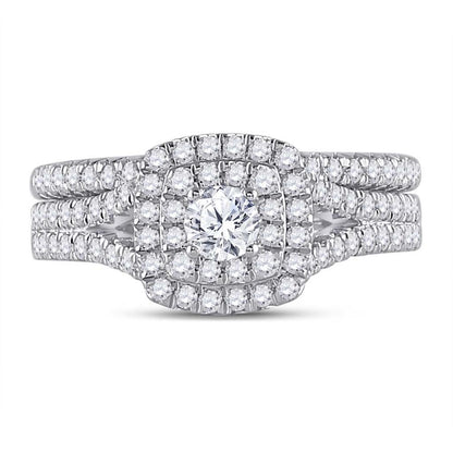14k Yellow Gold Round Diamond Bridal Wedding Ring Set 1 Cttw (Certified)