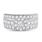 14k White Gold Round Diamond Halo Bridal Engagement Ring 2 Cttw