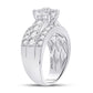 14k White Gold Round Diamond Halo Bridal Engagement Ring 2 Cttw