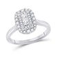 14k White Gold Princess Diamond Halo Bridal Engagement Ring 1/2 Cttw