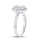 14k White Gold Princess Diamond Halo Bridal Engagement Ring 1/2 Cttw