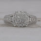 14k White Gold Princess Diamond Halo Bridal Engagement Ring 1-1/3 Cttw