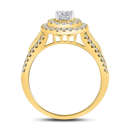 14k Yellow Gold Round Diamond Bridal Wedding Ring Set 1 Cttw (Certified)