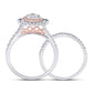 10k Two-tone Gold Round Diamond Bridal Wedding Ring Set 1 Cttw