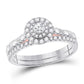 10k Two-tone Gold Round Diamond Bridal Wedding Ring Set 1/2 Cttw