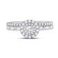 10k Two-tone Gold Round Diamond Bridal Wedding Ring Set 1/2 Cttw