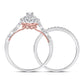10k Two-tone Gold Round Diamond Bridal Wedding Ring Set 1/2 Cttw