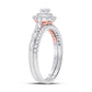 10k Two-tone Gold Round Diamond Bridal Wedding Ring Set 1/2 Cttw