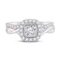 10k Two-tone Gold Round Diamond Bridal Wedding Ring Set 1/2 Cttw