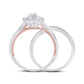 10k Two-tone Gold Round Diamond Bridal Wedding Ring Set 1/2 Cttw