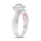 10k Two-tone Gold Round Diamond Bridal Wedding Ring Set 1/2 Cttw