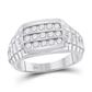 10k White Gold Round Diamond Channel Set Band Ring 3/4 Cttw