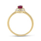 14k Yellow Gold Pear Ruby Diamond Halo Solitaire Ring 3/4 Cttw