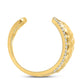 14k Yellow Gold Round Diamond Scale Fashion Ring 1/4 Cttw