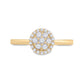 14k Yellow Gold Round Diamond Halo Flower Cluster Ring 1/3 Cttw