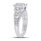 14k White Gold Round Diamond Bridal Wedding Ring Set 1 Cttw