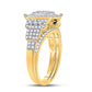 14k Yellow Gold Round Diamond Bridal Wedding Ring Set 1 Cttw