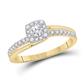 10k Yellow Gold Round Diamond Bridal Wedding Ring Set 1/2 Cttw (Certified)