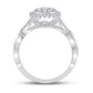 14k White Gold Round Diamond Cluster Ring 1/2 Cttw