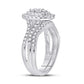 14k White Gold Round Diamond Bridal Wedding Ring Set 1 Cttw