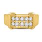 10k Yellow Gold Round Diamond Double Row Band Ring 3/8 Cttw