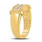 10k Yellow Gold Round Diamond Double Row Band Ring 3/8 Cttw