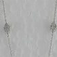 10k Two-tone Gold Round Diamond Offset Square Necklace 1/2 Cttw