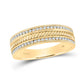 14k Yellow Gold Round Diamond Wedding Rope Inlay Band Ring 1/3 Cttw