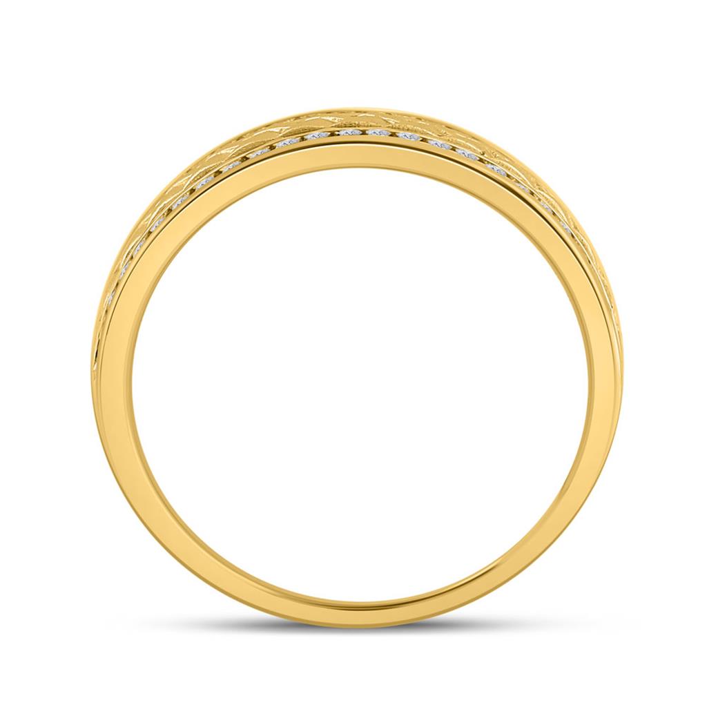14k White Gold Round Diamond Wedding Braided Inlay Band Ring 1/3 Cttw