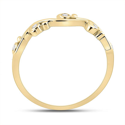 10k Yellow Gold Round Diamond Band Ring 1/20 Cttw