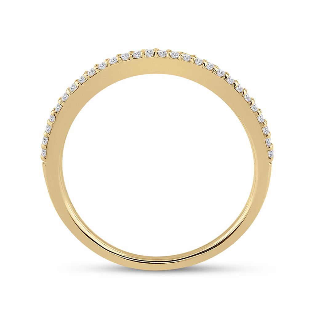 10k Yellow Gold Round Diamond Heart Band Ring 1/6 Cttw