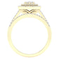 14k Yellow Gold Round Diamond Oval Bridal Wedding Ring Set 1/2 Cttw
