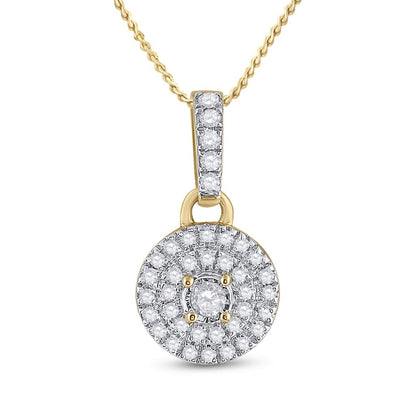 10k Yellow Gold Round Diamond Circle Pendant 1/6 Cttw