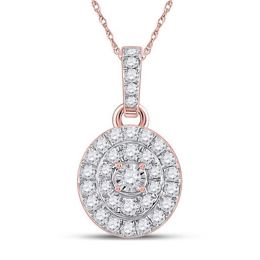 10k Rose Gold Round Diamond Fashion Pendant 1/3 Cttw