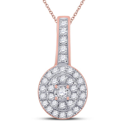 10k Rose Gold Round Diamond Fashion Pendant 1/3 Cttw