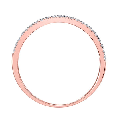 10k Rose Gold Round Diamond Bridal Wedding Ring Set 1/3 Cttw