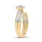 10k Yellow Gold Round Diamond Bridal Wedding Ring Set 1/2 Cttw