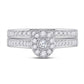 14k White Gold Round Diamond Bridal Wedding Ring Set 1/2 Cttw