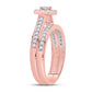 10k Rose Gold Round Diamond Bridal Wedding Ring Set 1/2 Cttw