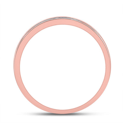 10k Rose Gold Round Diamond Bridal Wedding Ring Set 1/2 Cttw