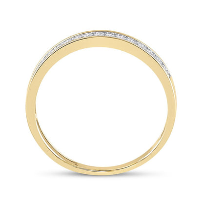 10k Yellow Gold Round Diamond Halo Bridal Wedding Ring Set 1/2 Cttw