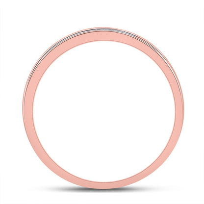 10k Rose Gold Round Diamond Halo Bridal Wedding Ring Set 1/2 Cttw
