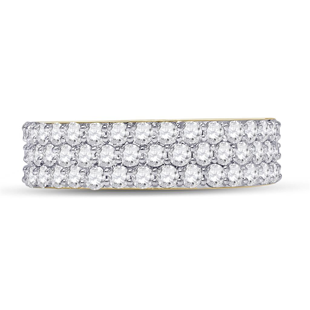 14k Yellow Gold Round Diamond Pave Band Ring 2-7/8 Cttw