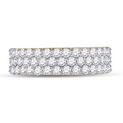 14k Yellow Gold Round Diamond Pave Band Ring 2-7/8 Cttw