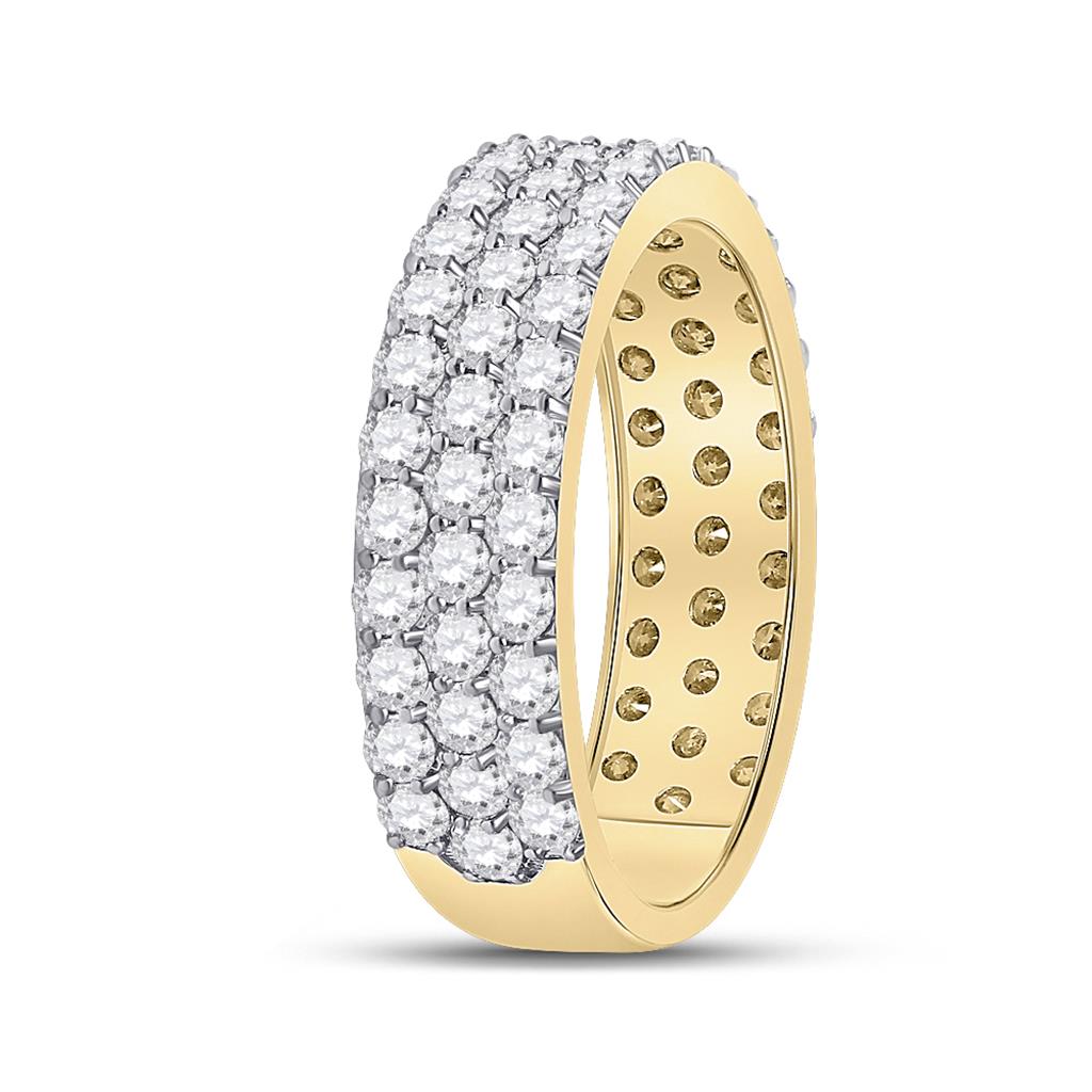 14k Yellow Gold Round Diamond Pave Band Ring 2-7/8 Cttw