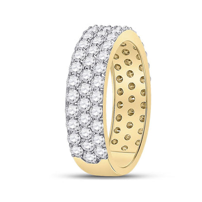 14k Yellow Gold Round Diamond Pave Band Ring 2-7/8 Cttw