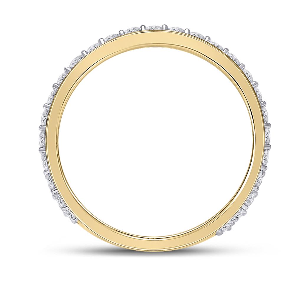 14k Yellow Gold Round Diamond Pave Band Ring 2-7/8 Cttw