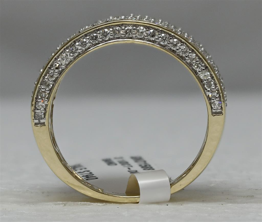 14k Yellow Gold Round Diamond Pave Band Ring 3-1/5 Cttw